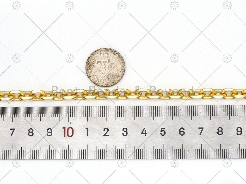 Thick Square link Chain by Yard, Gold Filled Paper Clip Rectangle Chain, Wholesale Bulk Chain, Necklace Bracelet DIY Chain, 7x10mm, LD157