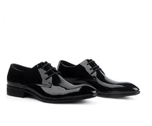 Load image into Gallery viewer, Men's Glossy Leather Lace-Up Oxford Dress Shoes | Pointed Toe Business Wedding Shoes