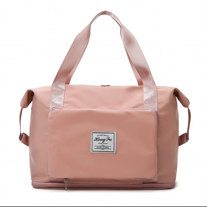 Foldable Travel Gym Bag for Women – Large Capacity Waterproof Duffel Bag with Wet Pocket & Luggage Strap