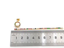Load image into Gallery viewer, Gold Clear Silver Rainbow Long Strip Dangle Earrings, J223