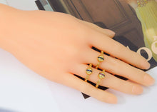 Load image into Gallery viewer, Colorful CZ Half Round Ball Adjustable Ring, Sku#X335