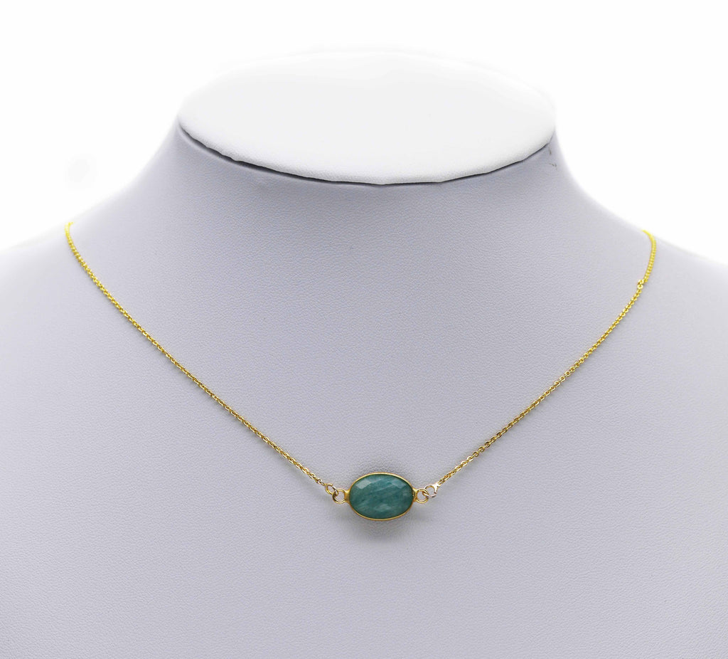 Gold Oval Gemstone Charm, Sku#LY23