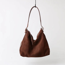 Load image into Gallery viewer, Women's Genuine Leather Bucket Crossbody Shoulder Bag – Retro Suede Soft Structured Handbag