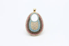 Load image into Gallery viewer, CZ Micro Pave Round Go-Go Evil Eye Pendant, Cubic Zirconia Pendant,23x37mm, sku#F8C