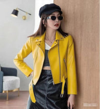 Load image into Gallery viewer, Women's Fashionable Leather Jacket Slim-Fit Coat