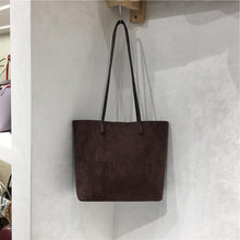 Load image into Gallery viewer, Retro Suede-Like Fabric Simple Handheld Shoulder Tote Bag