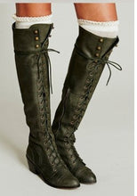 Load image into Gallery viewer, Women's Over-the-Knee Boots – PU Leather Round-Toe High-Shaft Boots with Side Zipper