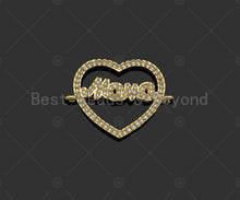 Load image into Gallery viewer, Gold Filled CZ Micro Pave Mama Word On Heart Shape Connector,18K Gold Filled Mama Charm, Mother's Day Gift, 25x18mm,Sku#LD109