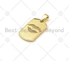 Load image into Gallery viewer, CZ Micro Pave Lip On Rectangle Pendant/Charm, 18K Gold Filled Lips CZ Pendant, Necklace Bracelet Charm Pendant,20x33mm,Sku#L604