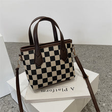 Load image into Gallery viewer, Women's Houndstooth Shoulder Bag | Checkered Wool Crossbody Handbag &amp; Messenger Tote