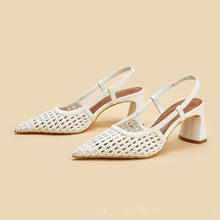 Load image into Gallery viewer, Women's White Woven Mesh Pointed-Toe High Heel Sandals - Elegant Casual Footwear