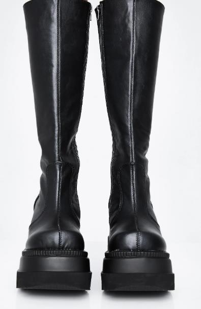 Women's Platform Boots | Genuine Leather Lace-Up Zipper Mid-Calf Winter Boots