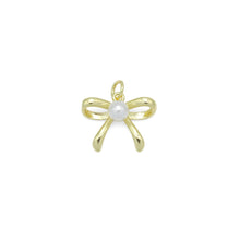 Load image into Gallery viewer, Gold Silver White Pearl Bowknot Charm Pendant, Sku#LK963