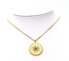 Load image into Gallery viewer, CZ Enamel Sunflower Charm, Sku#B163