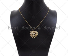 Load image into Gallery viewer, CZ Micro Pave 3D Heart Cage Shape Pendant/Charm, SKU#L492