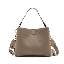 Load image into Gallery viewer, Women's Genuine Leather Bucket Tote Bag – Spacious Everyday Shoulder Bag