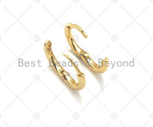 Load image into Gallery viewer, Gold Silver plain Huggie Earrings,SKU#LD56