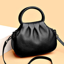 Load image into Gallery viewer, Heart-Shaped Genuine Leather Crossbody Bag for Women – Full-Grain Cowhide, Black, Gray &amp; Wine Red