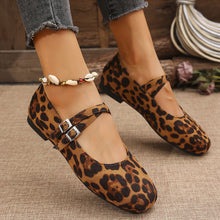 Load image into Gallery viewer, Women's Leopard Print Flats - Comfortable Buckle Dress Shoes Plus Size 36-43