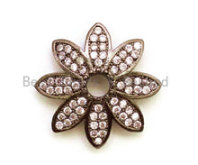 Load image into Gallery viewer, 2pcs CZ Micro Pave Flower Bead Cap, Cubic Zirconia Bead Cap, 12x2.5mm,sku#G89
