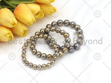Load image into Gallery viewer, Mystic Grey/Champaign Agate Stretchy Bracelet, Sku#EF60