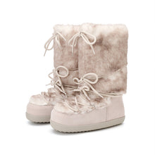 Load image into Gallery viewer, Women's Insulated Mid-Calf Snow Boots | Faux Fur Lined Flat Heel Slip-On Winter Boots
