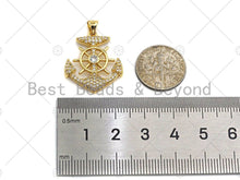 Load image into Gallery viewer, 18k Shiny Gold Boat Anchor Charms, Gold Anchor Charms, Anchor Pendant, Gold Pendant, Necklace Charms, 20x24mm, Sku#LK146