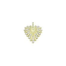 Load image into Gallery viewer, Clear CZ Gold Heart Leaf Shape Charm Pendant, Sku#LX745
