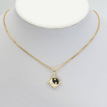 Load image into Gallery viewer, Black white Gold Star Coin Charm, Sku#LX285