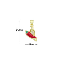 Load image into Gallery viewer, Clear CZ Red Chili Charm Pendant,Sku#LK1222
