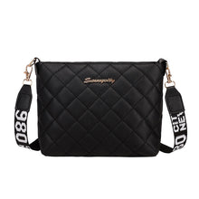 Load image into Gallery viewer, Women's Quilted Chain Crossbody Bag | Embroidered Chain Strap Shoulder Purse