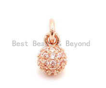 Load image into Gallery viewer, CZ Micro Pave Ball Dangle Charm for Bracelet/Necklace, Pendant Cubic Zirconia Ball Charm, Extension Chain Dangle, 6mm, sku#G95