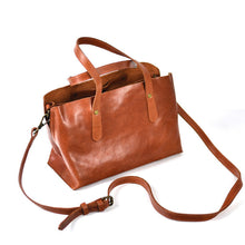 Load image into Gallery viewer, Women's Vintage Soft PU Leather Shoulder Bag | Everyday Commuter Handbag | Coffee &amp; Brown
