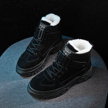Load image into Gallery viewer, Women's Waterproof Platform High-Top Sneakers | Leather Stitching Plush Lining