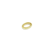 Load image into Gallery viewer, CZ Oval Silver Gold Connector Charm, Sku#A187