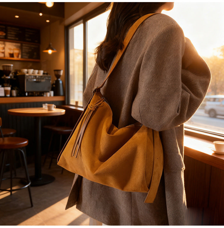 Women's Retro Crossbody Bag - Casual Versatile Shoulder Bag with Patchwork Stripes