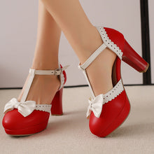 Load image into Gallery viewer, Women's Bow-Embellished High-Heel Sandals - Elegant Closed-Toe Hollow-Out Design