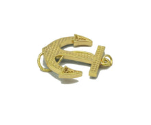 Load image into Gallery viewer, Gold CZ Turquoise Malachite Boat Anchor Charm, Sku#L687