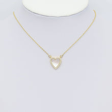 Load image into Gallery viewer, Gold CZ Mother of Pearl CZ Heart Shape Charm, Sku#LX456