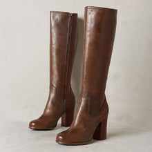 Load image into Gallery viewer, Women's Plus-Size Over-the-Knee Chunky Heel Boots with Side Zipper | Autumn Winter
