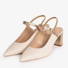 Load image into Gallery viewer, The Pompei Cream Leather Slingback Women Sandal