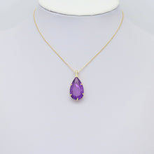Load image into Gallery viewer, Large Pink Green Purple Stone Teardrop Shape Pendant, Sku#LX436