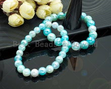 Load image into Gallery viewer, Mystic Aqua Blue Banded Agate Stretchy Bracelet