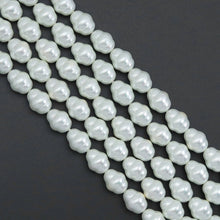 Load image into Gallery viewer, 15x18mm Carved Barrel White MOP Beads, Sku#U1217