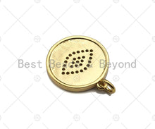 Load image into Gallery viewer, Colorful Enamel PAVE Evil Eye On Round Coin Pendant, SKU#L430C