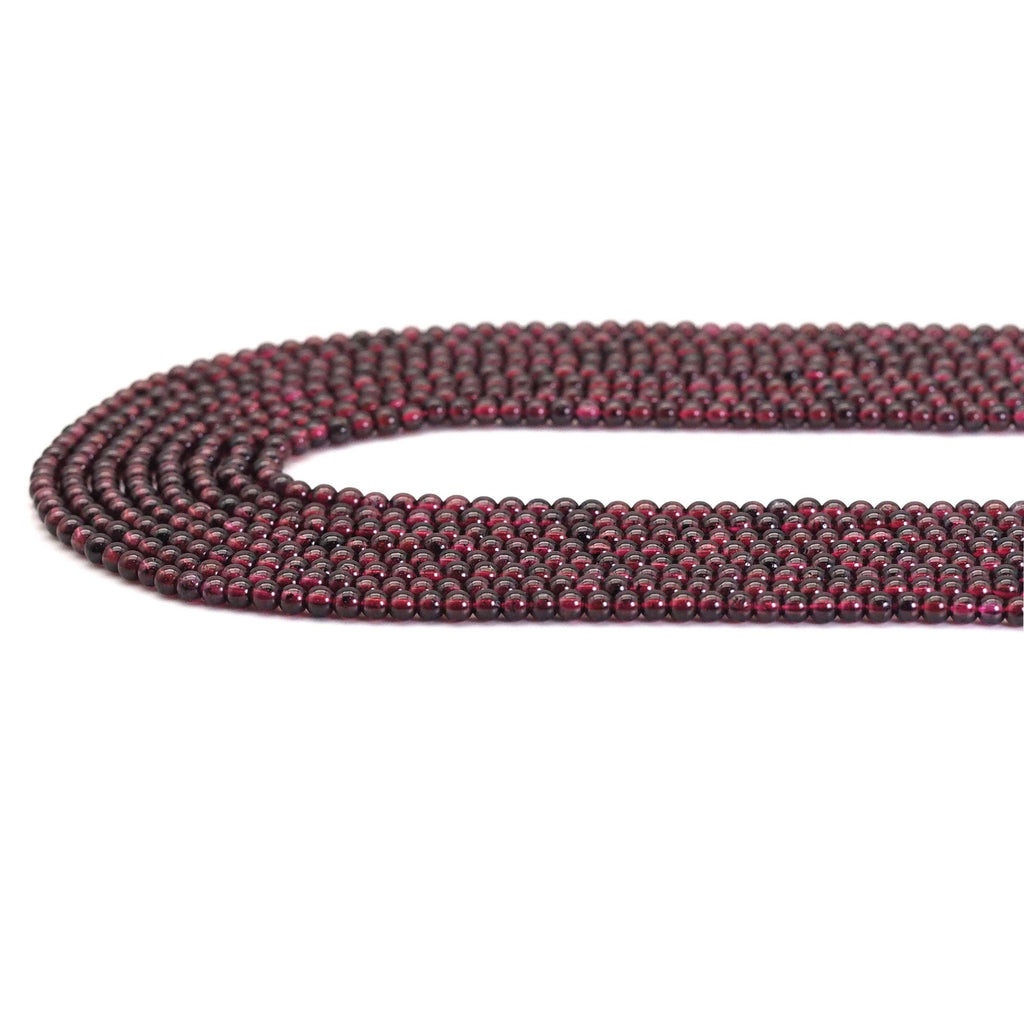 Genuine Red Garnet Round Smooth Beads, Sku#U1740