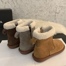 Load image into Gallery viewer, Women's Retro Furry Ankle Boots - Comfortable Side Zipper Low Shaft Boots