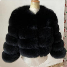 Load image into Gallery viewer, Faux Fox-fur Patchwork Thickened Warm Fur Coat