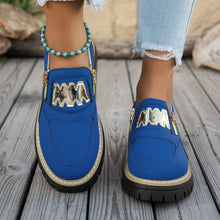 Load image into Gallery viewer, Women's Plus Size Chunky Platform Loafers | Side Zipper Block Heel Shoes