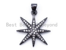 Load image into Gallery viewer, CZ Micro Pave Star Pendant/Charm,Cubic Zirconia Paved Charm, Necklace Bracelet Charm Pendant, 28x20mm, sku#F154